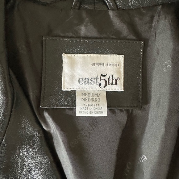 East 5th Genuine Black Leather Jacket - Picture 4 of 4